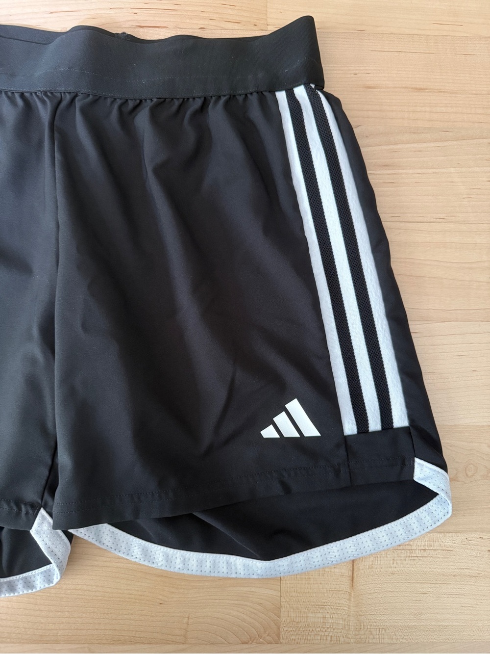 Adidas Women’s Black Athletic Shorts with White Stripes - Picture 4 of 8
